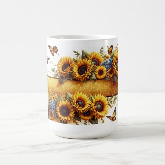 Sunflower and Butterfly Mug Wrap モーフィングマグカップ (中央)