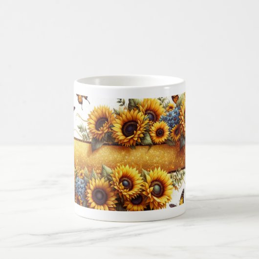 Sunflower and Butterfly Mug Wrap モーフィングマグカップ (中央)