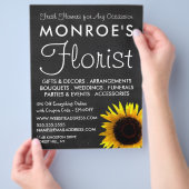 Sunflower and Chalkboard, Floristry Advertising チラシ (手)