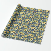 Sunflower and Foliage Pattern Gift Wrap Paper  ラッピングペーパー (アンロールド)