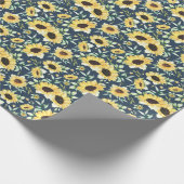 Sunflower and Foliage Pattern Gift Wrap Paper ラッピングペーパー (角)