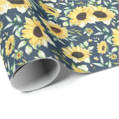 Sunflower and Foliage Pattern Gift Wrap Paper  ラッピングペーパー (ロールコーナー)