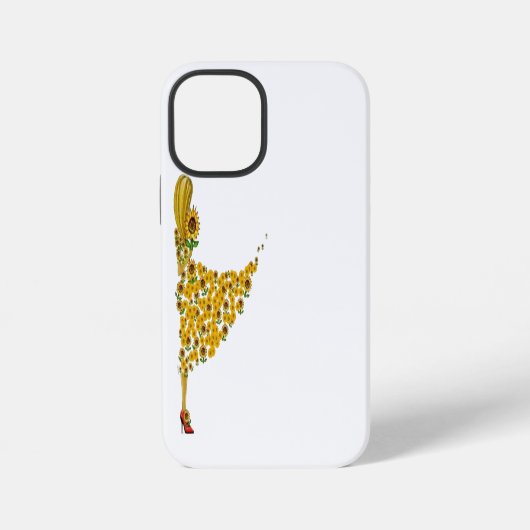 sunflower and girl  iPhoneケース (裏面)