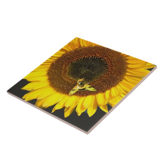 SUNFLOWER AND HONEY BEE ,BEEKEEPING, BEEKEPER タイル (側面)