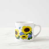 Sunflower and Hydrangea Custom Name Coffee Mug エスプレッソカップ (右)