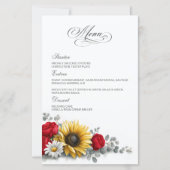 Sunflower and Red Rose Floral Wedding Menu (正面)