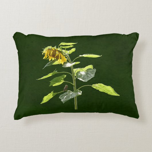Sunflower and Sparrow アクセントクッション (正面)
