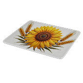 Sunflower and Wheat Glass Cutting Board カッティングボード (角)