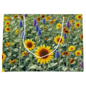 Sunflower and Wildflower Field ラージペーパーバッグ (正面)