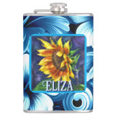 Sunflower at Night Flower Floral Personalized フラスク (正面)