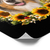 Sunflower Australian Shepherd Dog Mothers Day For ポスター (角)
