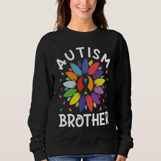 Sunflower Autism Awareness Day Matching Autism Bro スウェットシャツ (正面)