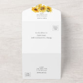 Sunflower Autumn秋in Love Photo 結婚's オールインワン招待状 (外側)