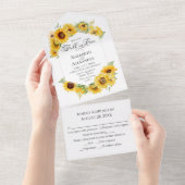 Sunflower Autumn秋in Love Photo 結婚's オールインワン招待状 (貼ってはがせる)