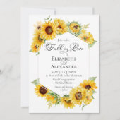 Sunflower Autumn秋in Love Photo 結婚's 招待状 (正面)