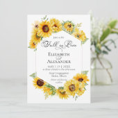 Sunflower Autumn秋in Love Photo 結婚's 招待状 (スタンド正面)
