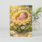 SUNFLOWER BABY IN BLOOM DIGITAL DOWNLOAD INVITE 招待状 (スタンド正面)