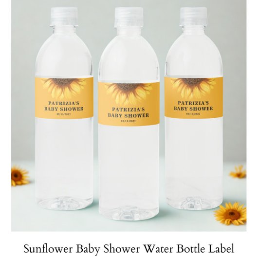 Sunflower Baby Shower ペットボトルラベル
