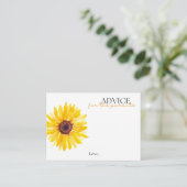 Sunflower Baby Shower Advice Card | Floral Advice アドバイスカード (スタンド正面)