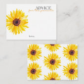 Sunflower Baby Shower Advice Card | Floral Advice アドバイスカード (正面/裏面)