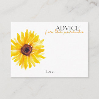 Sunflower Baby Shower Advice Card | Floral Advice アドバイスカード
