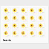 Sunflower Baby Shower Favor Stickers スクエアシール (シート)