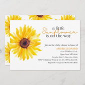 Sunflower Baby Shower Invitation | Editable Floral 招待状 (正面/裏面)