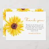 Sunflower Baby Shower Thank You Card サンキューカード (正面/裏面)
