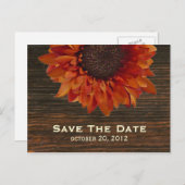 Sunflower & Barnwood日付はがきを保存 案内ポストカード (正面/裏面)