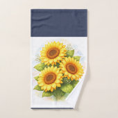 Sunflower Bath Towel Set Watercolor バスタオルセット (ハンドタオル)