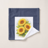 Sunflower Bath Towel Set Watercolor バスタオルセット (ウォッシュタオル)