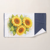 Sunflower Bath Towel Set Watercolor バスタオルセット (ハンドタオル)
