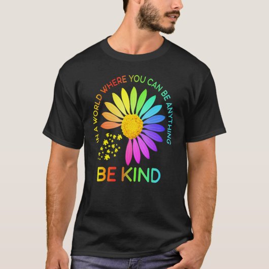 Sunflower Be Kind Puzzle Support Autism Awareness Tシャツ (正面)