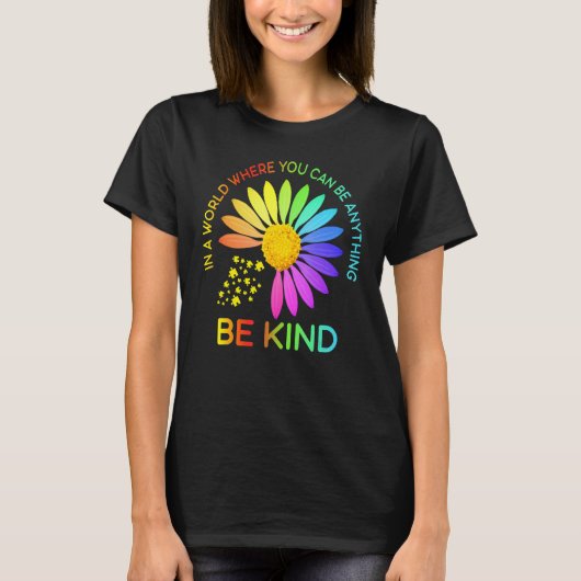 Sunflower Be Kind Puzzle Support Autism Awareness Tシャツ (正面)