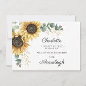  Sunflower Be My Bridesmaid Card 招待状 (裏面)
