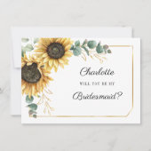 Sunflower Be My Bridesmaid Card 招待状 (正面)