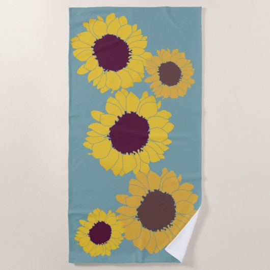 Sunflower Beach Towel ビーチタオル (正面)