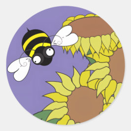 Sunflower Bee ラウンドシール