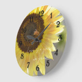 Sunflower Bee Photography   ラージ壁時計 (傾斜)