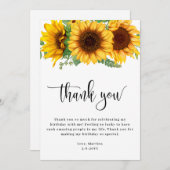 Sunflower BIrthday サンキューカード (正面/裏面)