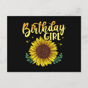 Sunflower Birthday Girl Party Family Matching ポストカード