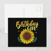 Sunflower Birthday Girl Party Family Matching ポストカード (正面/裏面)