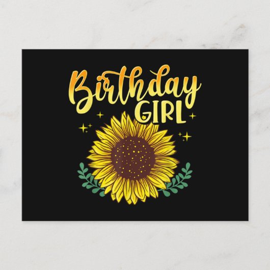 Sunflower Birthday Girl Party Family Matching ポストカード (正面)