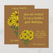Sunflower Birthday Invitation 招待状 (正面/裏面)