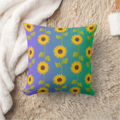 Sunflower Bliss – Vibrant Floral Pattern Pillow Co クッション (ブランケット)