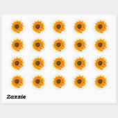 Sunflower Bloom Small Round Garden Flower Sticker ラウンドシール (シート)