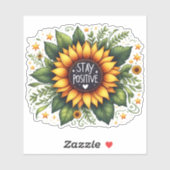 Sunflower Blooms With a Positive Message シール (シート)