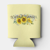 Sunflower blue wildflower wedding yellow 缶クーラー (裏面)