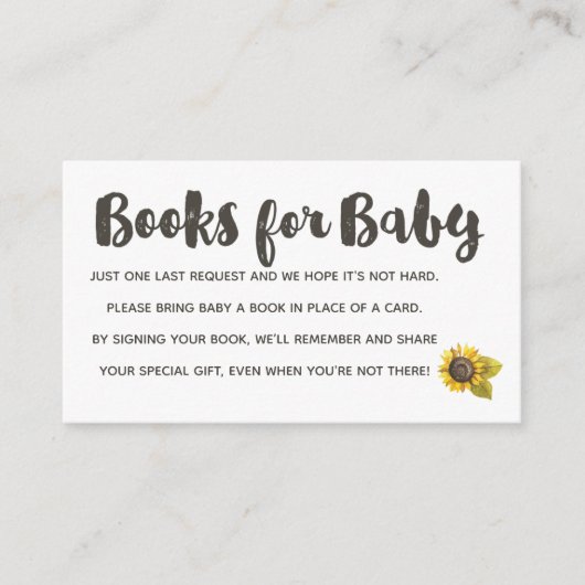 Sunflower Books For Baby エンクロージャーカード (正面)