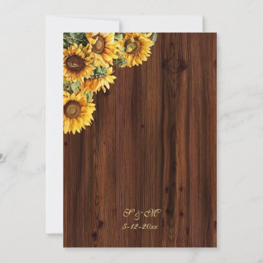 Sunflower Botancial Wedding Invitation 招待状 (裏面)